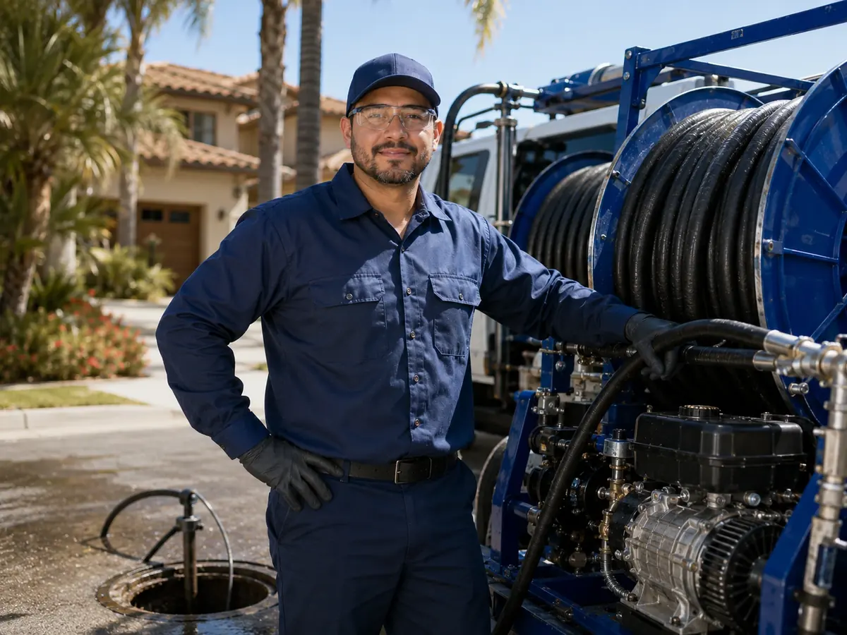 Hydro jet sewer cleaning in Llano