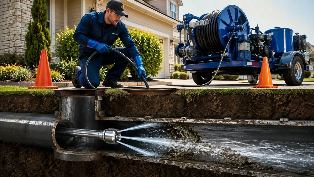 Main Sewer Line Hydro Jet Cleaning in Llano